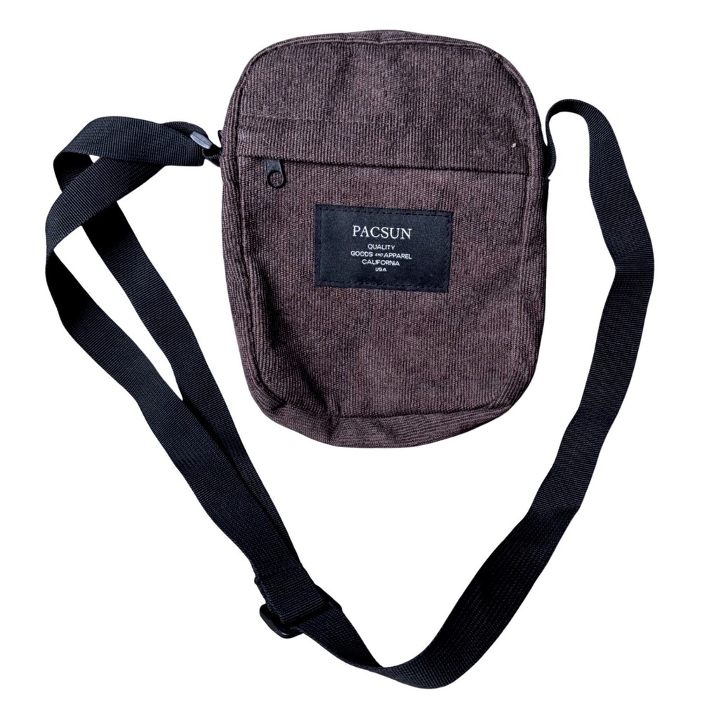 Pacsun Corduroy Mini Bag Crossbody Purse‎ Brown Small Travel Phone Bag